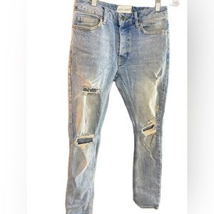 Topman dad jeans in light blue wash vintage collection